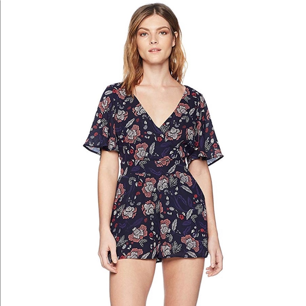 BB Dakota Women's Adelaide Printed Wrap Romper